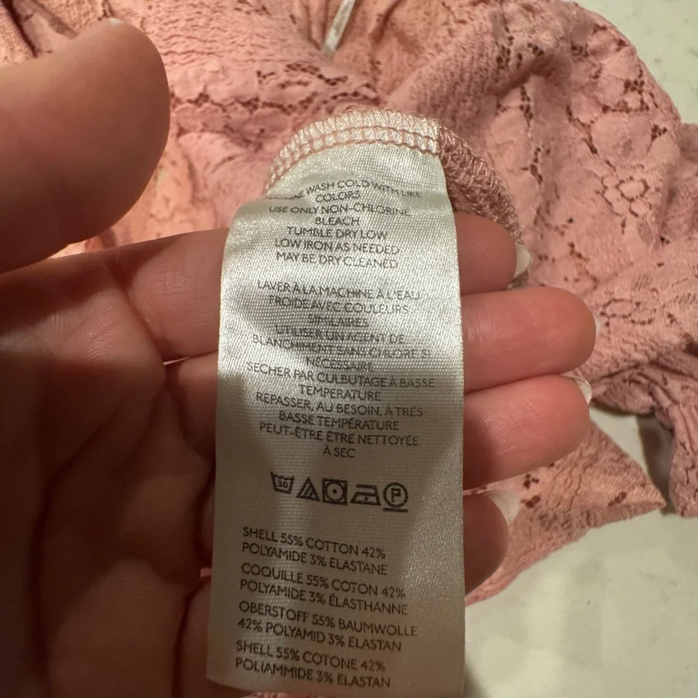 Free People Stacey Lace Top in Blush Pink